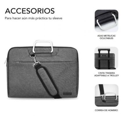 Maletín subblim business para portátiles 13.3-14"/ gris - Imagen 4