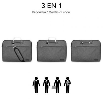 Maletín subblim business para portátiles 13.3-14"/ gris - Imagen 5
