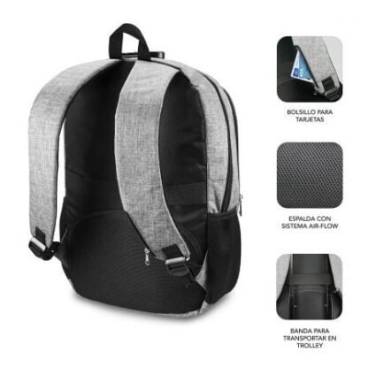 Mochila subblim urban lock para portátiles hasta 16"/ puerto usb/ antirrobo/ gris - Imagen 3