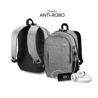 Mochila subblim urban lock para portátiles hasta 16"/ puerto usb/ antirrobo/ gris - Imagen 5