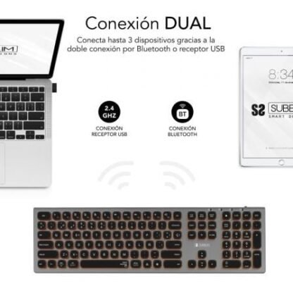 Teclado inalámbrico subblim master/ gris y negro - Imagen 2
