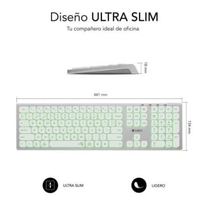 Teclado inalámbrico subblim master/ plata y blanco - Imagen 4