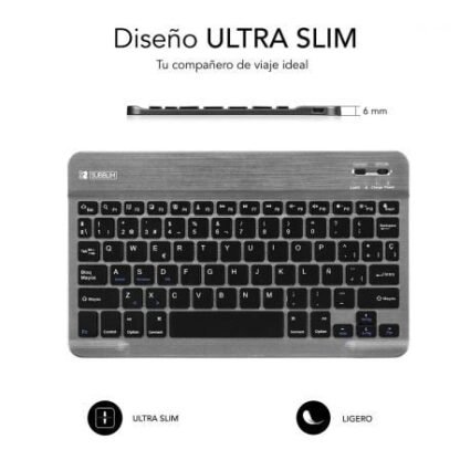 Teclado compacto inalámbrico por bluetooth subblim smart/ gris - Imagen 3