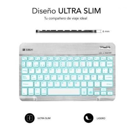 Teclado compacto inalámbrico por bluetooth subblim smart backlit/ plata - Imagen 3