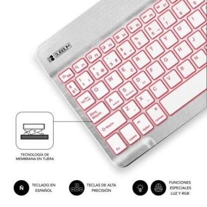 Teclado compacto inalámbrico por bluetooth subblim smart backlit/ plata - Imagen 4