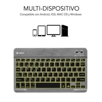 Teclado compacto inalámbrico por bluetooth subblim smart backlit/ gris - Imagen 2