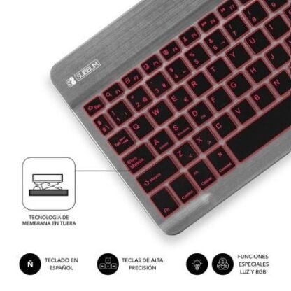Teclado compacto inalámbrico por bluetooth subblim smart backlit/ gris - Imagen 4