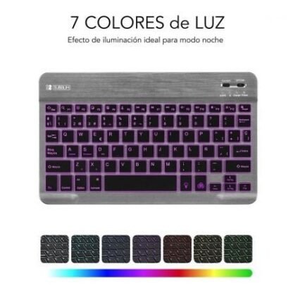 Teclado compacto inalámbrico por bluetooth subblim smart backlit/ gris - Imagen 5