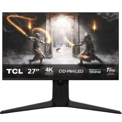Monitor gaming tcl 27r83u 27"/ 4k/ 1ms/ 160hz/ va/ regulable en altura/ blanco y negro