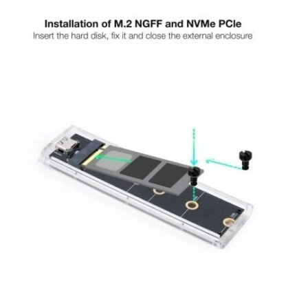 Caja externa para disco ssd m.2 nvme tooq tqe-2200/ usb 3.2/ sin tornillos - Imagen 3