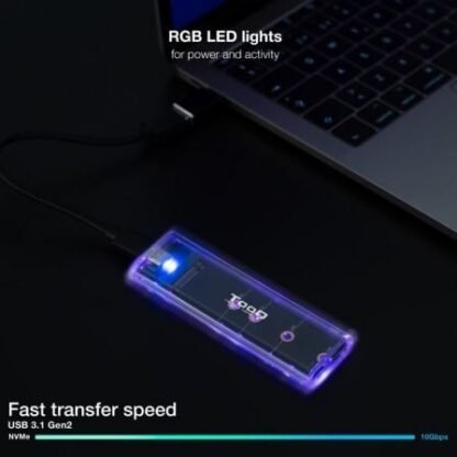 Caja externa para disco ssd m.2 nvme tooq tqe-2200/ usb 3.2/ sin tornillos - Imagen 5