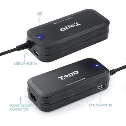 Cargador de portátil tooq tqlc-90bs02at/ 90w/ automático/ 12 conectores/ voltaje 12-20v/ 1 usb - Imagen 3