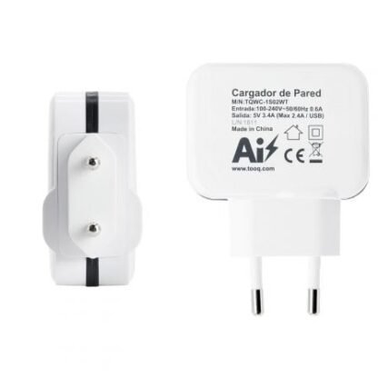 Cargador de pared tooq tqwc-1s02wt/ 2xusb/ 17w - Imagen 3