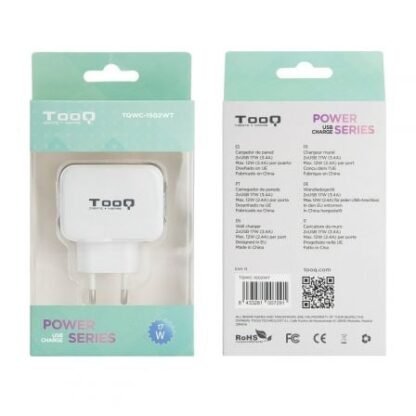 Cargador de pared tooq tqwc-1s02wt/ 2xusb/ 17w - Imagen 4