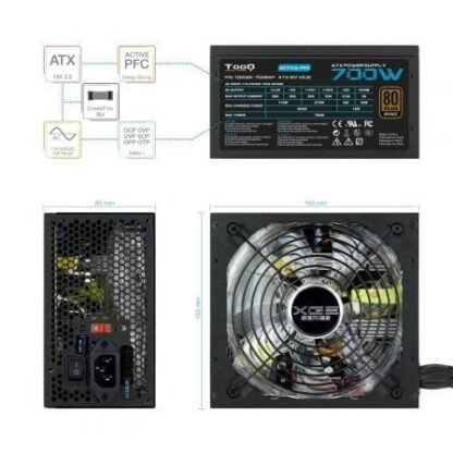 Fuente de alimentación  tooq tqxgeii-700sap/ 700w/ ventilador 14cm/ 80 plus bronze - Imagen 3
