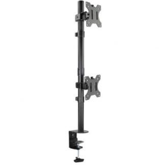 Soporte de mesa para 2 monitores tooq db1233tnv-b/ giratorio/ inclinable/ hasta 8kg