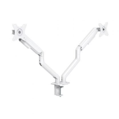 Soporte de mesa para 2 monitores tooq db4132tnr-w/ giratorio/ inclinable/ hasta 9kg