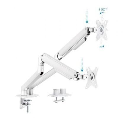 Soporte de mesa para 2 monitores tooq db4132tnr-w/ giratorio/ inclinable/ hasta 9kg - Imagen 2