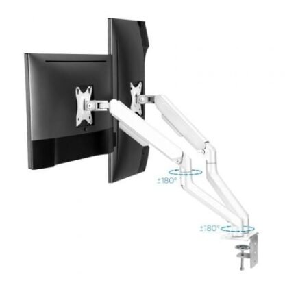 Soporte de mesa para 2 monitores tooq db4132tnr-w/ giratorio/ inclinable/ hasta 9kg - Imagen 3