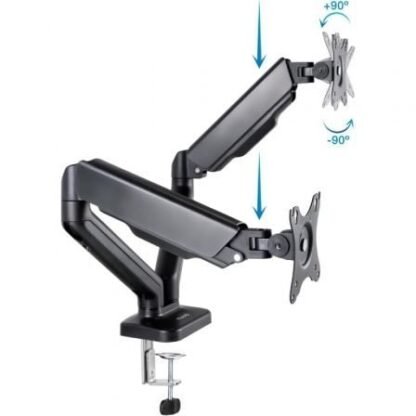 Soporte de mesa para 2 monitores tooq db5132tnr-b/ giratorio/ inclinable/ hasta 9kg - Imagen 2