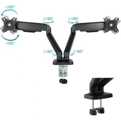 Soporte de mesa para 2 monitores tooq db5132tnr-b/ giratorio/ inclinable/ hasta 9kg - Imagen 3
