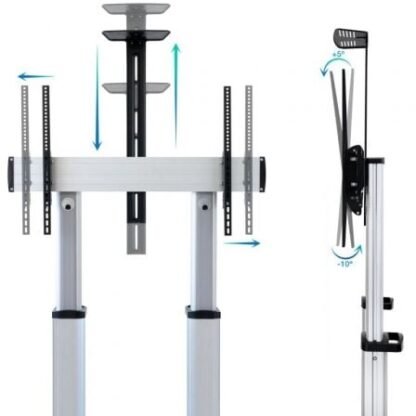 Soporte de suelo inclinable/ ajustable con ruedas tooq fs20300m-b para tv de 60-100"/ hasta 100kg - Imagen 3