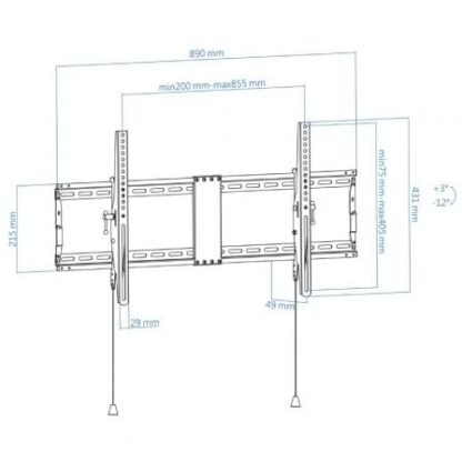 Soporte de pared inclinable tooq lp4391t-b para tv de 43-90"/ hasta 70kg - Imagen 5