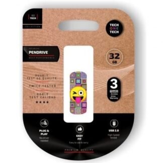 Pendrive 32gb tech one tech emoji guiño usb 2.0