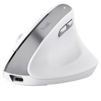 Ratón vertical inalámbrico trust bayo ii/ batería recargable/ hasta 2400 dpi/ blanco