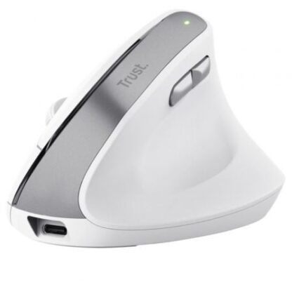 Ratón vertical inalámbrico trust bayo ii/ batería recargable/ hasta 2400 dpi/ blanco