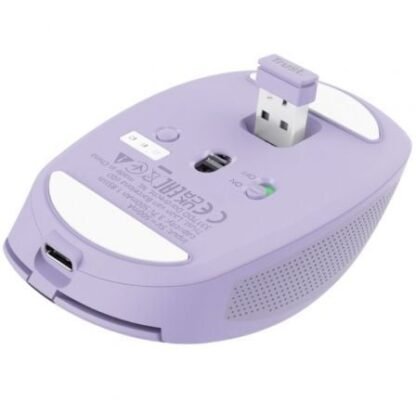 Ratón inalámbrico por bluetooth trust ozaa compact wireless/ batería recargable/ hasta 3200 dpi/ morado - Imagen 5