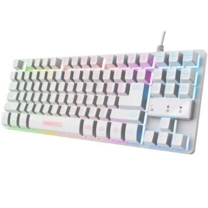 Teclado gaming trust gaming gxt 833w thado tkl/ blanco