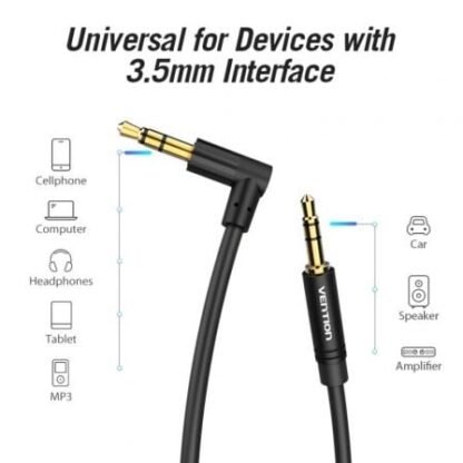 Cable estéreo vention bakbd-t/ jack 3.5 macho - jack 3.5 macho/ 50cm/ negro - Imagen 2