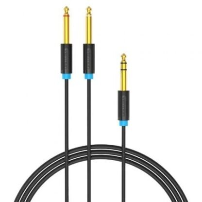 Cable estéreo vention batbh/ jack 6.35 macho - 2x jack 6.35 macho/ 2m/ negro - Imagen 2