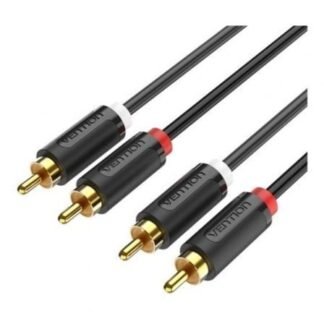 Cable estéreo vention bcmbf/ 2x rca macho - 2x rca macho/ 1m/ negro