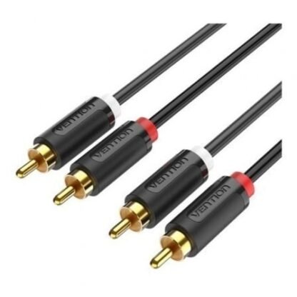 Cable estéreo vention bcmbf/ 2x rca macho - 2x rca macho/ 1m/ negro