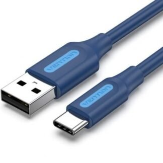 Cable usb 2.0 tipo-c vention coklf/ usb tipo-c macho - usb macho/ hasta 60w/ 480mbps/ 1m/ azul