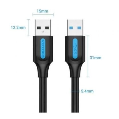 Cable usb 3.0 vention conbh/ usb macho - usb macho/ 5gbps/ 2m/ negro - Imagen 2