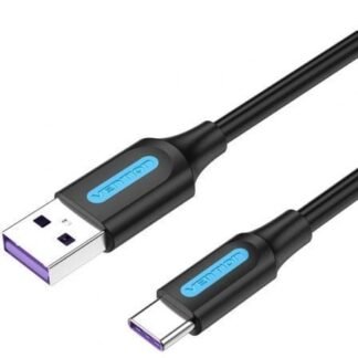 Cable usb 2.0 tipo-c vention corbg/ usb macho - usb tipo-c macho/ hasta 100w/ 480mbps/ 1.5m/ negro