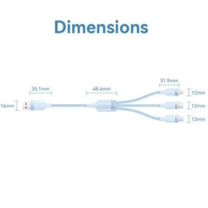 Cable usb 2.0 lightning vention ctpwg/ usb macho/ usb tipo-c macho - microusb macho - lightning macho/ 1.5m/ blanco - Imagen 3