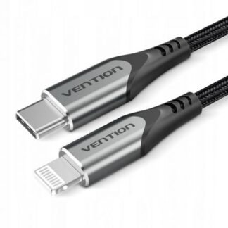 Cable usb 2.0 tipo-c lightning vention tachf/ usb tipo-c macho - lightning macho/ hasta 27w/ 480mbps/ 1m/ gris