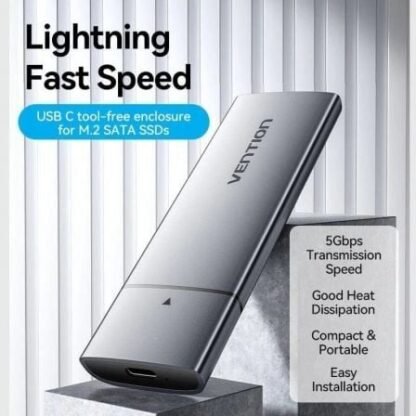 Caja externa para disco ssd m.2 sata vention kpfh0/ usb 3.1/ sin tornillos - Imagen 2