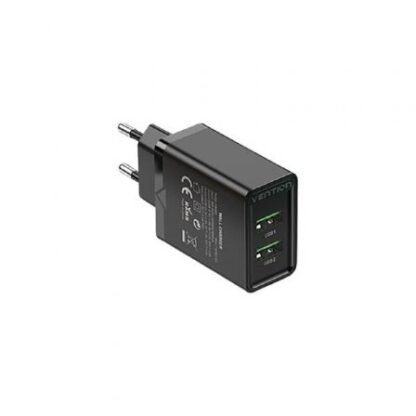 Cargador de pared vention fbab0-eu/ 2xusb/ 18w/ negro - Imagen 3