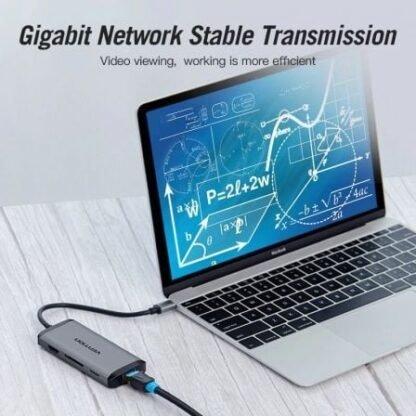 Docking usb tipo-c vention cndhb/ 1xhdmi/ 3xusb/ 1xusb tipo-c pd/ 1xrj45/ 1xlector tarjetas/ gris - Imagen 5