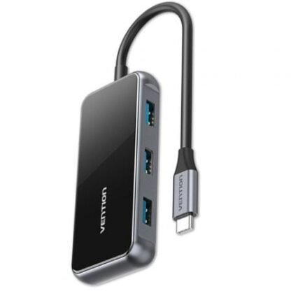 Hub usb tipo-c vention tfdhb/ 4xusb/ 1xusb tipo-c pd/ gris - Imagen 2