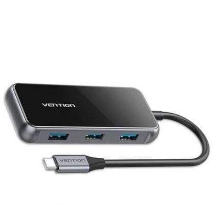 Hub usb tipo-c vention tfdhb/ 4xusb/ 1xusb tipo-c pd/ gris - Imagen 3