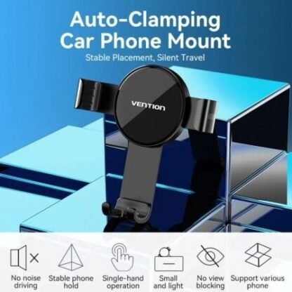 Soporte de smartphone para coche vention kcgb0/ negro - Imagen 2