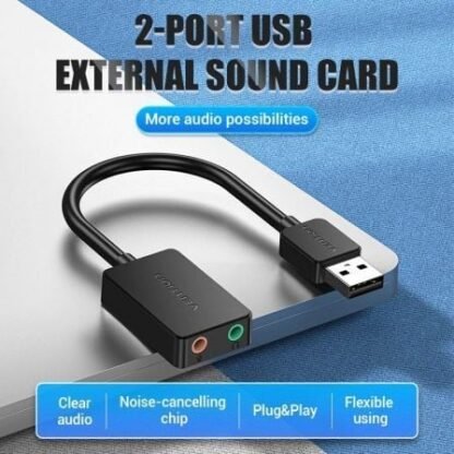 Tarjeta de sonido vention cdyb0/ 2.1/ negro - Imagen 2