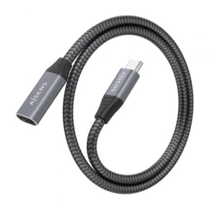 Cable alargador usb 3.2 aisens a107-0761/ usb tipo-c macho - usb tipo-c hembra/ hasta 100w/ 20gbps/ 1.5m/ gris - Imagen 2