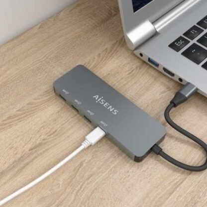 Hub usb tipo-c aisens a109-0695/ 4xusb tipo-c/ gris - Imagen 5